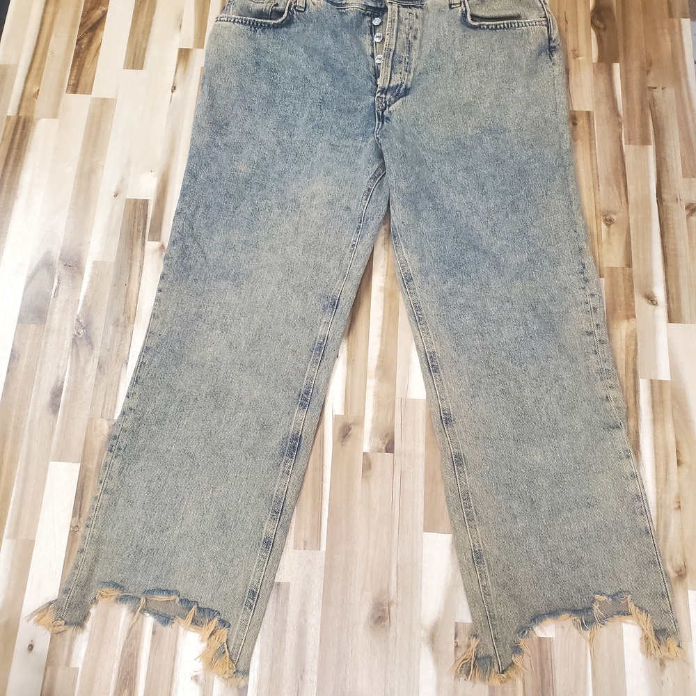 Free People Blue Cropped Jeans